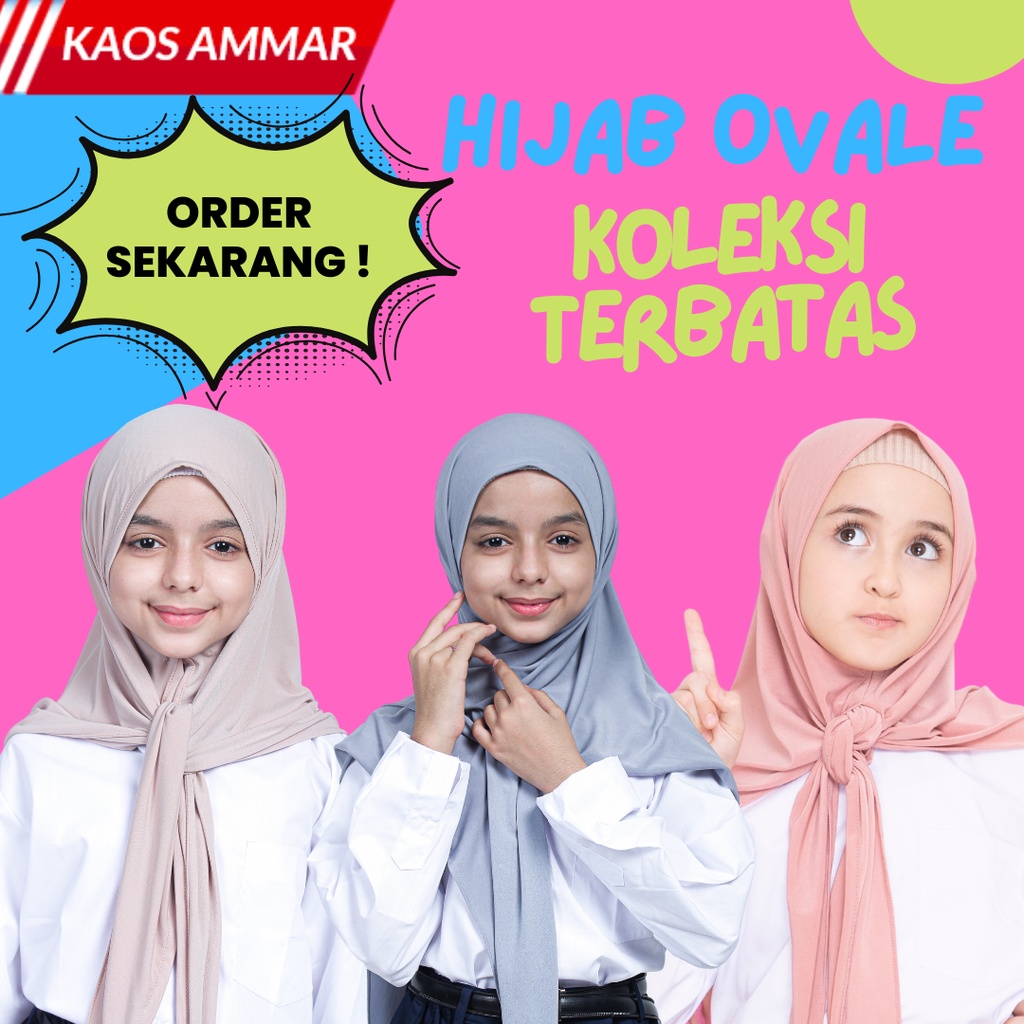 Jilbab anak Kerudung hijab Pasmina anak pasmina instan jilbab anak sekolah Model oval bahan Jersey