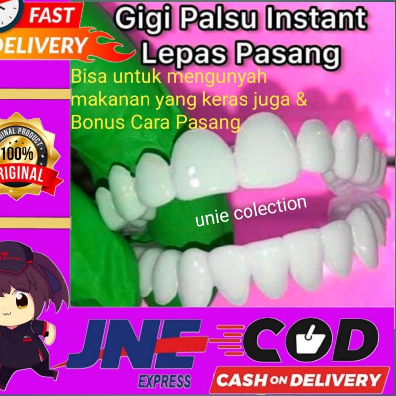 Terlaris Gigi Palsu Instant Snap On Smile Original 1 Set Atas Bawah Pria Wanita Bisa Cod