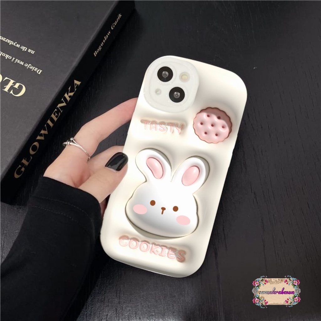 SS149 SOFTCASE MOTIF AKSEN 3D COOKIES RABBIT FOR IPHONE 6 6+ 7 8 SE 2020 7+ 8+ X XS XR XS MAX 11 12 13 14 PRO MAX SB4941