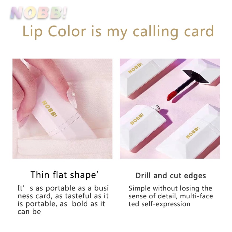 NOBB！Business Card Lipstick Matte Velvet Lip Cream Waterproof Lipstick Long-Lasting Beauty Lip Gloss N21503