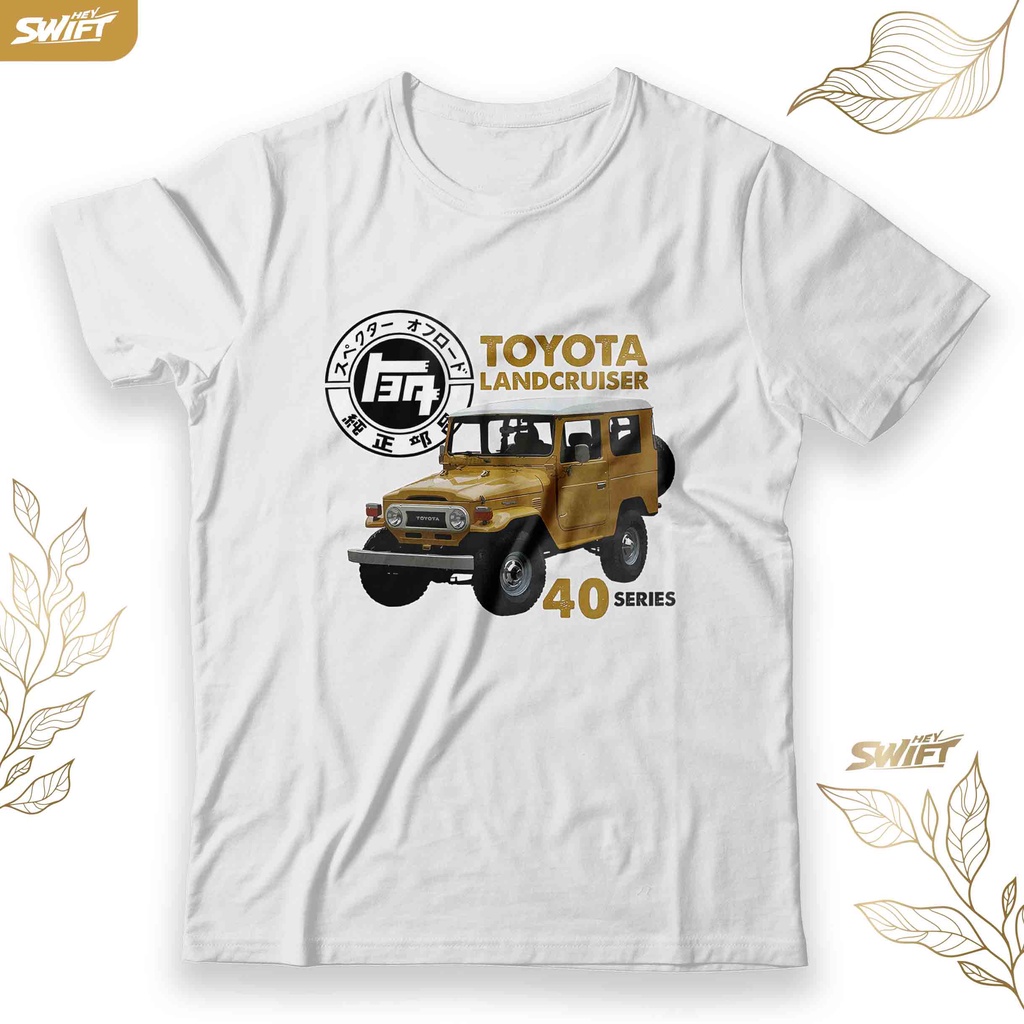 KAOS Yellow Toyota Landcruiser FJ40 FJ-40 FJ 40 Land cruiser vintage offroad adventure TSHIRT BAJU D