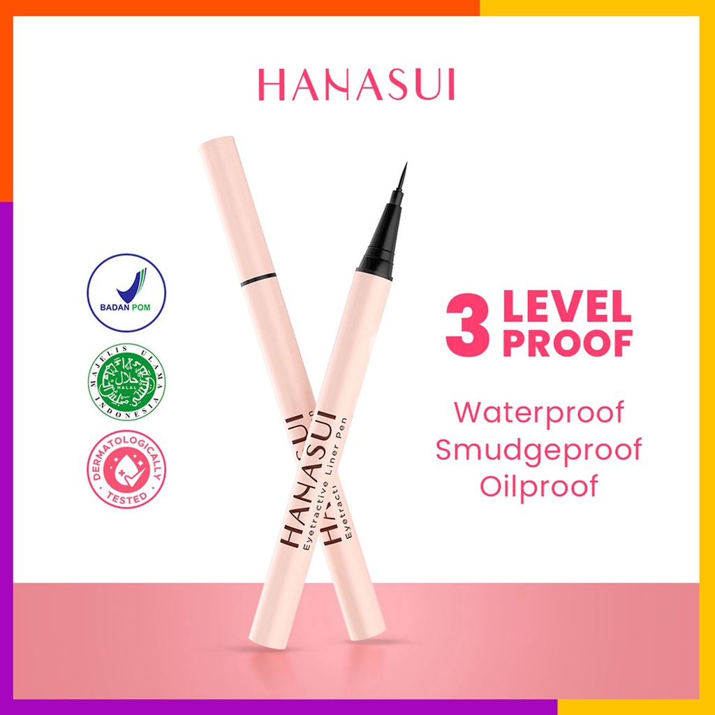 HANASUI Eyetractive Pen Liner | Eyeliner 0.8ml | Black BPOM