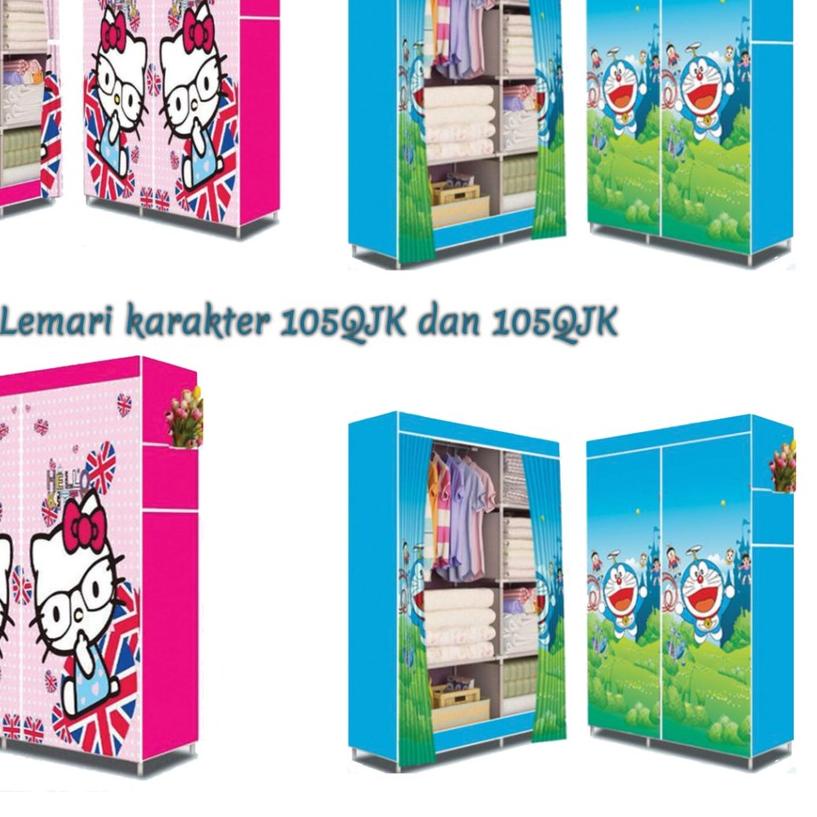 ✫ Lemari Portable Lemari Kain Sisi Ranjang Lemari Serbaguna Lemari Kain Lemari Gantungan Karakter Mw