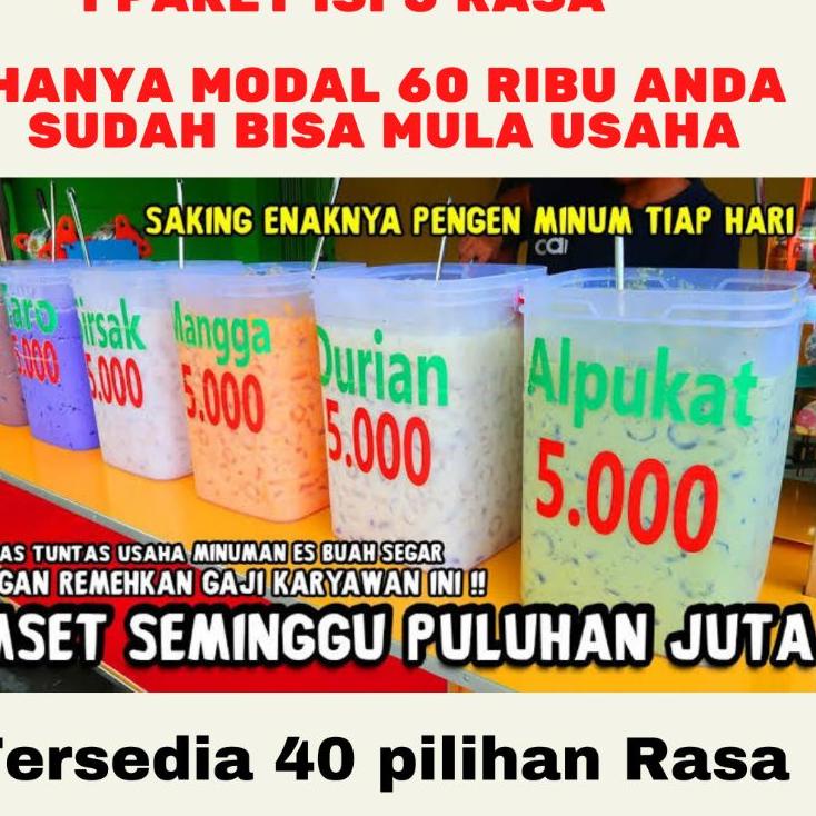 

✨ 7.7 PAKET BUBUK MINUMAN ES BUAH SEGAR PINGGIR JALAN 1 KG ISI 5 RASA PER RASA @ 200 GR GRATIS BUBUK ICE CREAM 50 GR / BUBUK MINUMAN RASA MURAH / SERBUK MINUMAN MURAH /PODER MURAH