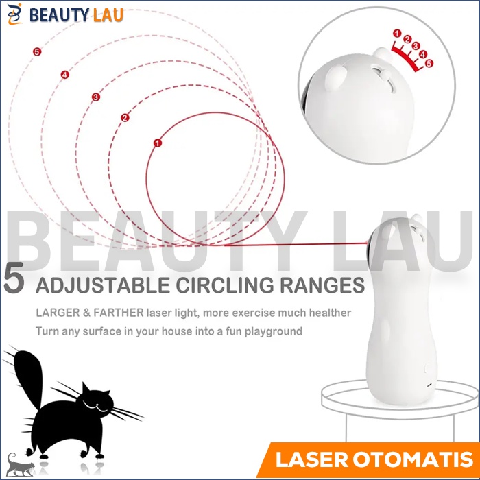 LASER KUCING 5 MODE MAINAN INTERAKTIF KUCING BERGERAK BERPUTAR OTOMATIS LESER KUCING CAT TEASER TOYS