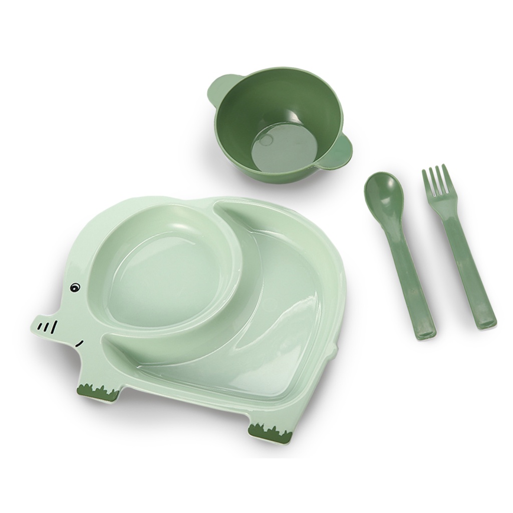 Baby safe Feeding Set Elephant Jerapah FS801 FS802 (Tersedia varian warna)