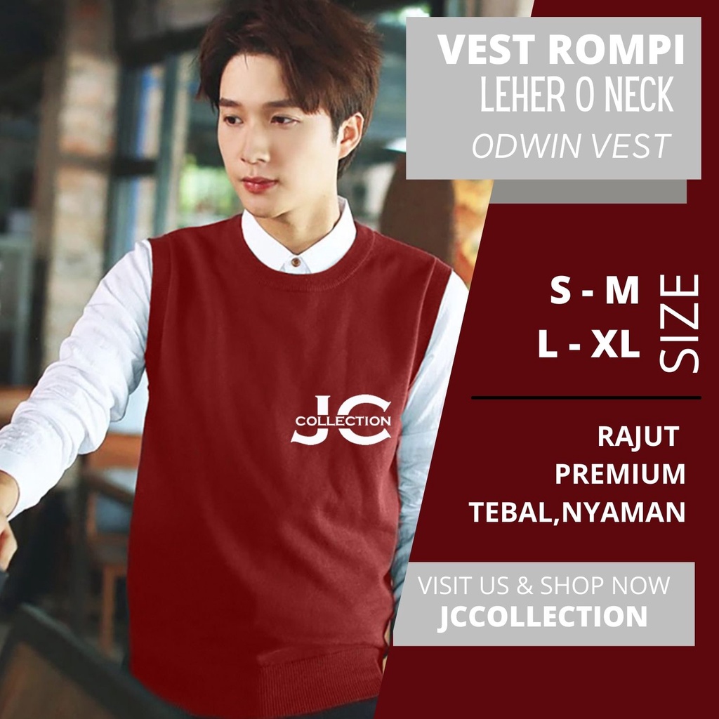 Rompi Vest Rajut Pria Korea Leher O - Odwin/ ONeck Vest Knitting - JCCOllections