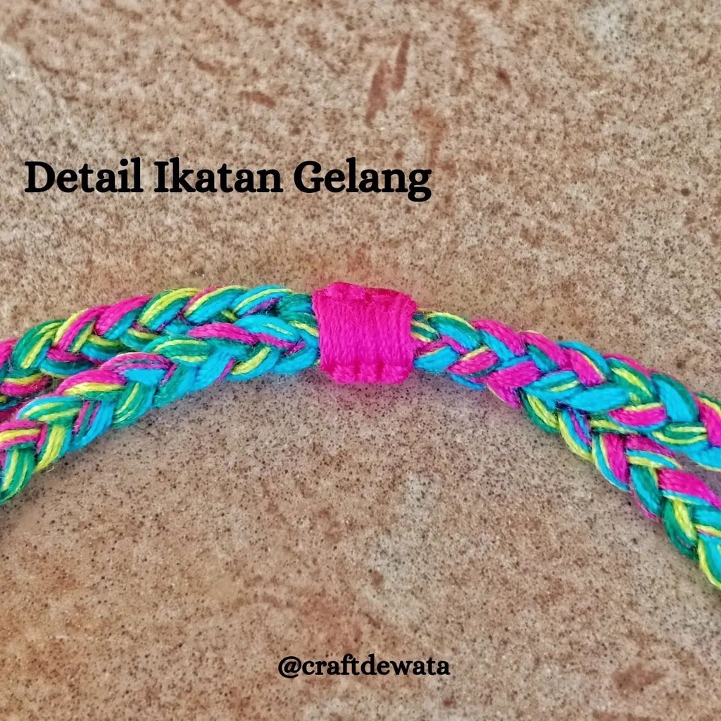 LIMITED - LUCKY RAINBOW ELEPHANT / Gelang Energi Kristal Green Aventurine / Gelang Tali Jalin Khas Bali / Craftdewata