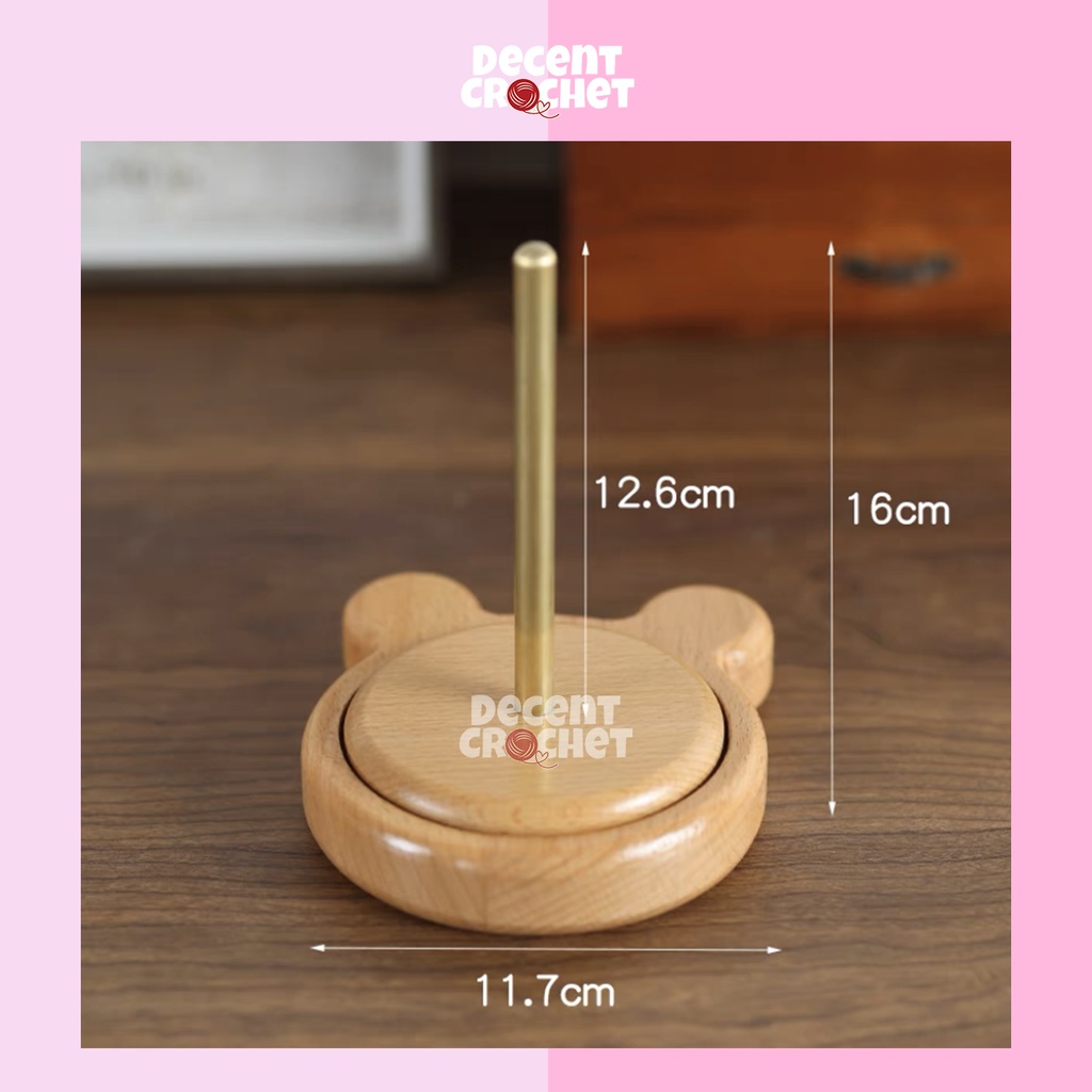 Yarn Dispenser Spindle Winder Penggulung Benang Rajut Kayu Bambu Mote