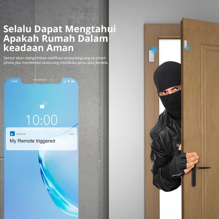 Sonoff DW2 - RF Door Window Wireless 433MHz Sensor Pintu Jendela Alarm Untuk Keamanan Rumah Otomatisasi