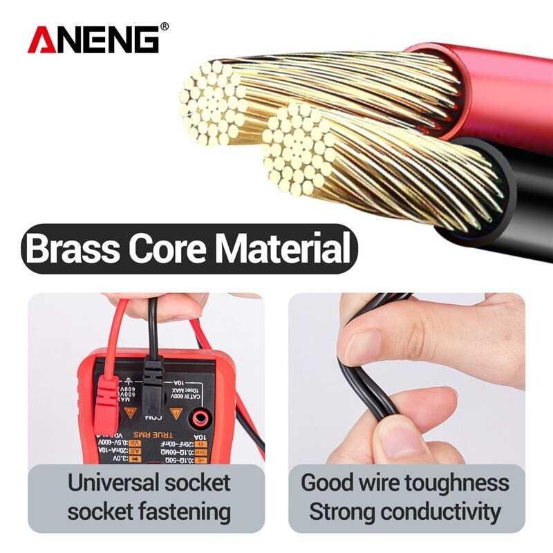 ANENG Kabel Multimeter Test Pen Test Lead Universal Socket 10A 1000V - PT1035 - Red/Black