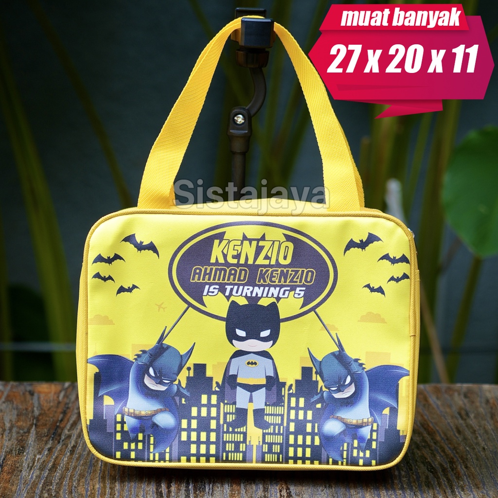 Goodie bag ultah anak custom Batman / Goodie bag custom premium / Goodie bag custom resleting / Mydr