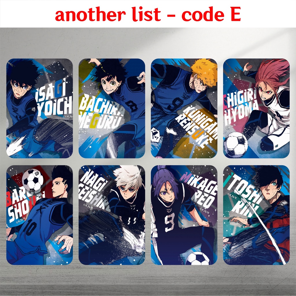 Koleksi Photocard / Kartu Anime Blue Lock A - Isagi Bachira Chigiri Nagi Reo