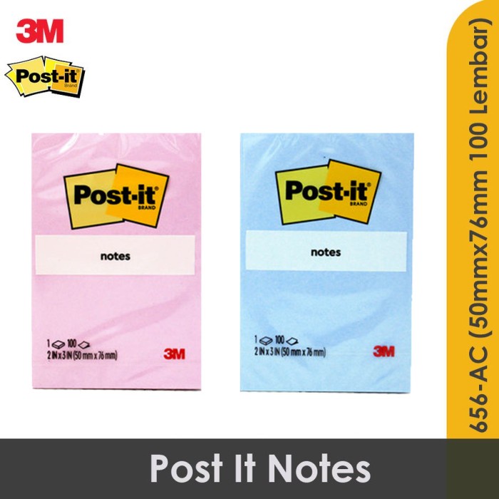 

STICKY NOTE POST IT 3M 656 AC - 50 X 76 MM (1 PAD) - 2 X 3 IN GRATIS ONGKIR