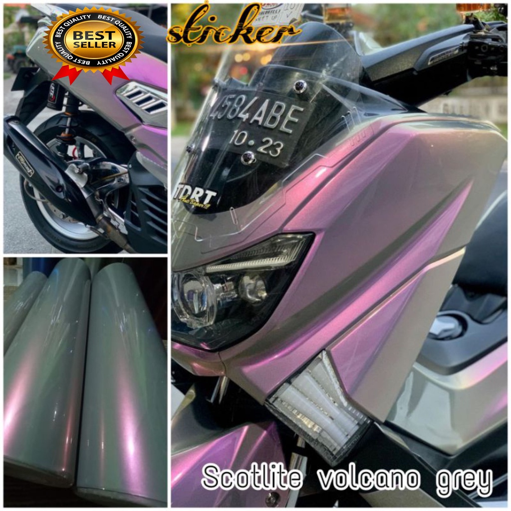 STIKER SKOTLET FLIP VOLCANO LEMBAYUNG TERBARU STIKER PREMIUM SKOTLITE BUNGLON GREY STIKER MOTOR WARNA TERBARU