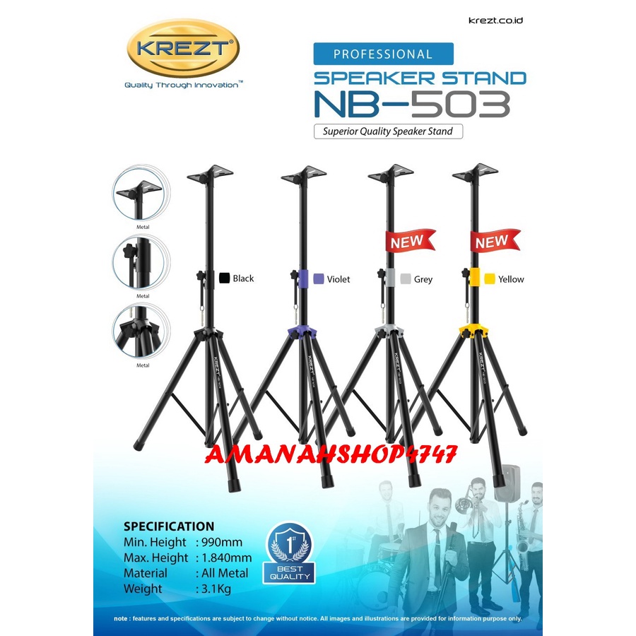 STAND SPEAKER AKTIF -TRIPOD KREZT NB503 NB 503 ORIGINAL