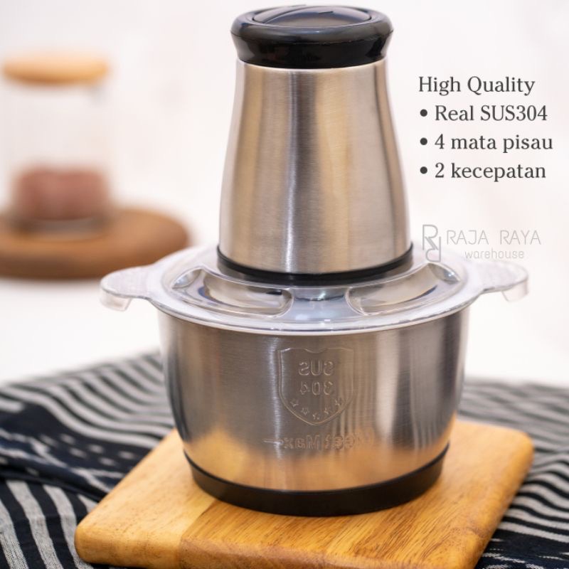 [⚜️RR⚜️] Blender Daging Stainless Steel 2L/Meat Grinder Stainless/Meat Chopper Stainless stenlis 2 l