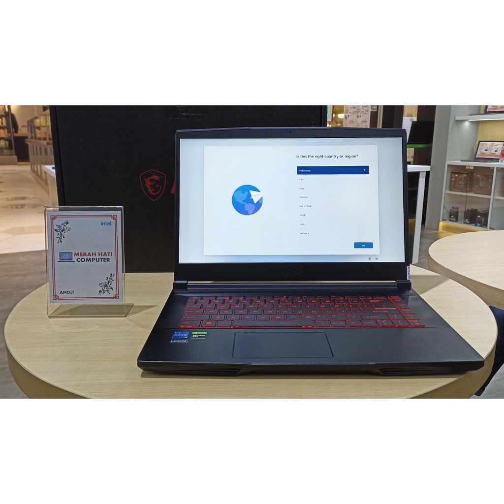 Laptop Gaming Murah MSI GF63 THIN 11UCX INTEL I5 11400H 32GB 1TB SSD RTX2050 4GB FHD BL 144Hz WIN 11 HOME