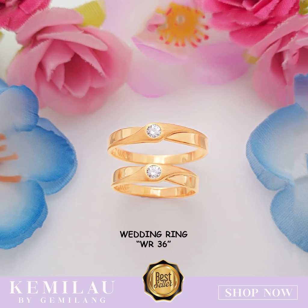 CINCIN KAWIN CINCIN COUPLE SEPASANG MAUPUN SATUAN EMAS ASLI KADAR 8 KARAT MODEL CLASIC CEWEK COWOK C