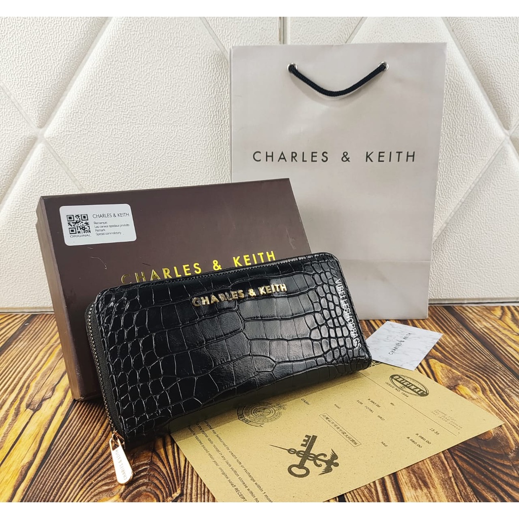 TERBARUU!!! CK DOMPET WANITA MINI LONG WALLET (FREEBOX + PAPERBAG) - DOMPET WANITA CNK CROC - EFFECT SMALL WALLET WITH BOX - Dompet / Wallet wanita import bahan kulit / CK TOP ZIP + BOX NAGITABAGS 2055