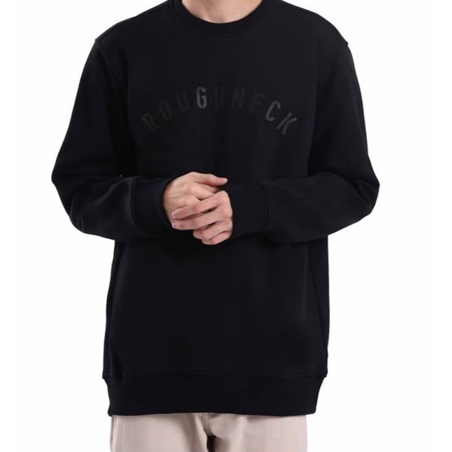 ROUGNECK Sweater black in black Crewneck Unisex Premium Sweater Ce en Jumbo TERBARU!!