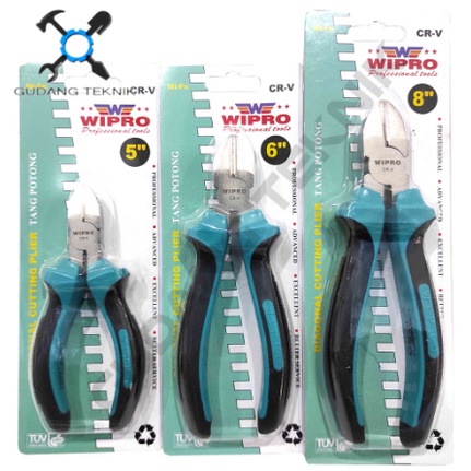 Tang Potong Diagonal CHROME Ukuran 5&quot; 6&quot; 8&quot; WIPRO / Diagonal Cutting Pliers Tang Pemotong Diagonal 5 6 8 Inch WIPRO