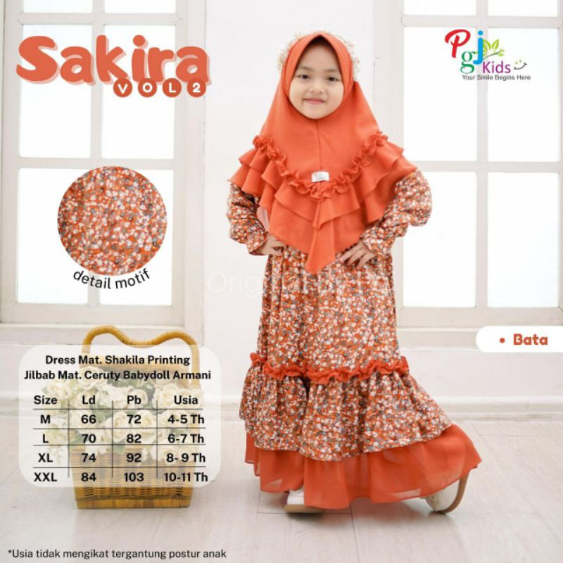 SAKIRA DRESS vol.2 free jilbab ORI PGJ KIDS | Dress+Jilbab Anak