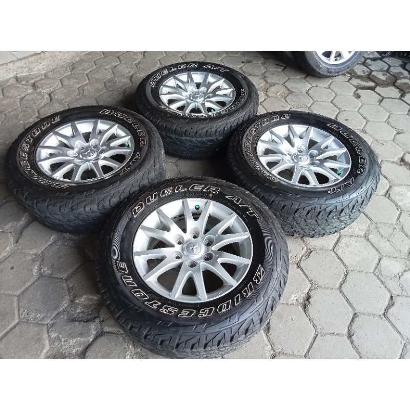 velg bekas Mobil pajero ring  17+ban Bridgestone 265 65 R17 lebar 7,5 pcd 6x139