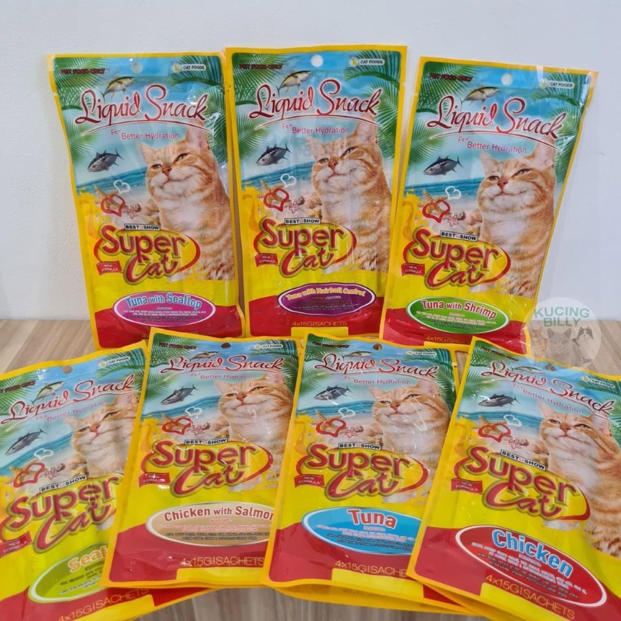 Supercat Creamy Tuna With Hairball Cemilan Snack Kucing 60 gr