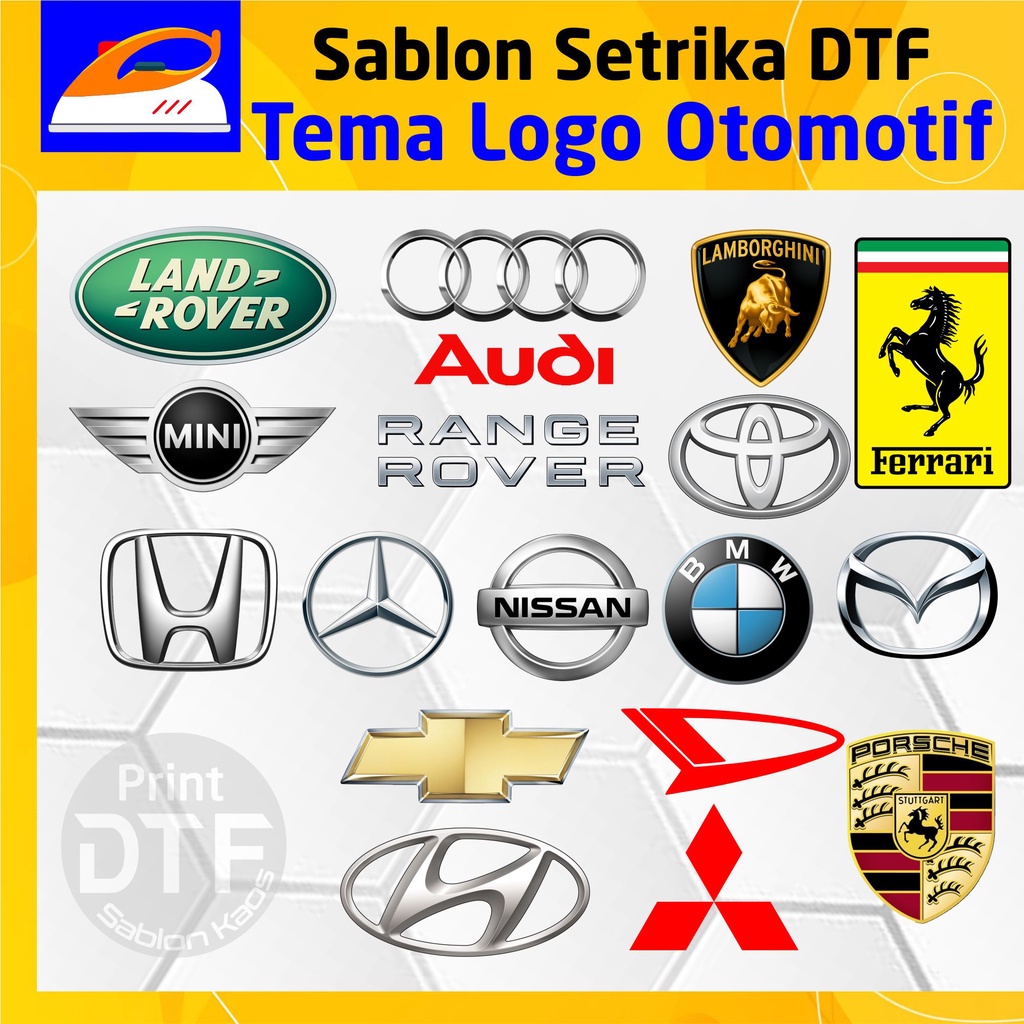 

Sticker Sablon Setrika Print DTF - Tema Logo Otomotif