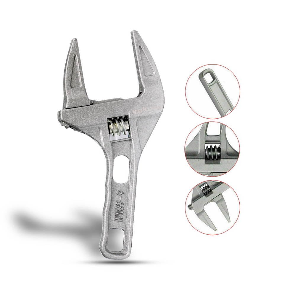 Kunci Inggris Kunci Pipa Kunci Pas Kunci Serbaguna 6-68MM Universal Sanitary Adjustable Wrench Spanner