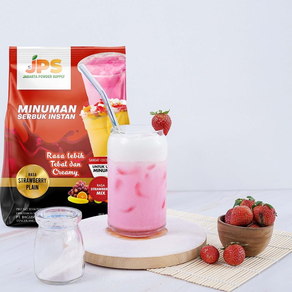 

GROSIR_JAKARTA Powder Drink JPS Bubuk Minuman Rasa STRAWBERRY PLAIN 1Kg