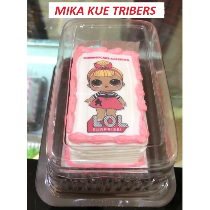 Mika kue mini tulang triber cake alas+tutup isi 50pcs