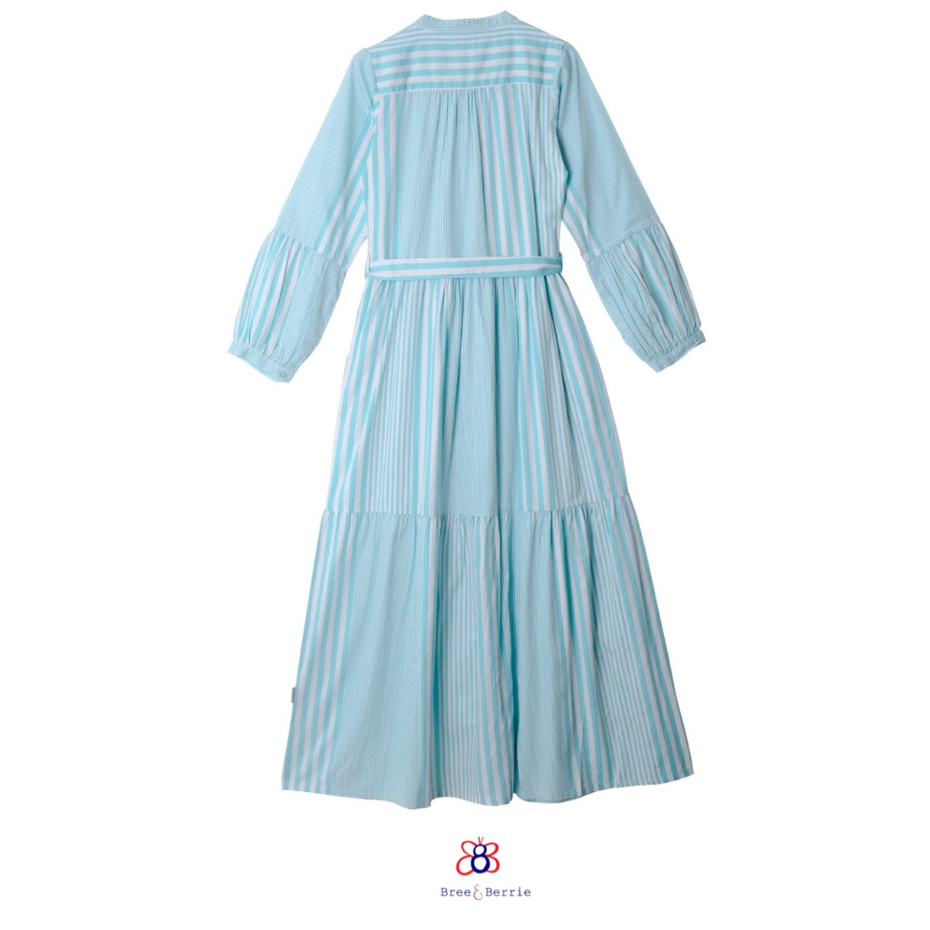 Bree & Berrie Gamis Anak Perempuan Katun Motif Garis-Hania