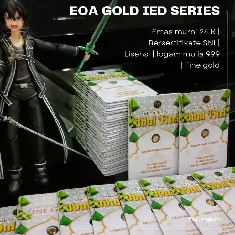 5➫H9NA-D Emas EOA gold 0.1 gram 0.05 gram 0.025 gram EOA murni logam mulia GPH