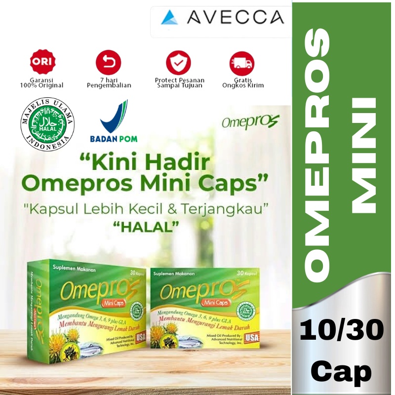 Omepros Minicaps (Suplemen Penurun Kolesterol) / Minyak Ikan / Omega 3 6 9