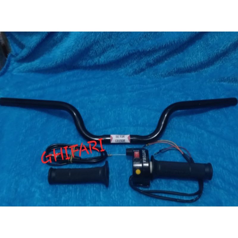 Stang Stir CB 150 R Hitam Tebal Plus Gas Spontan Daytona 2 Tombol Stang CB 150 R Plus Gas Spontan Da