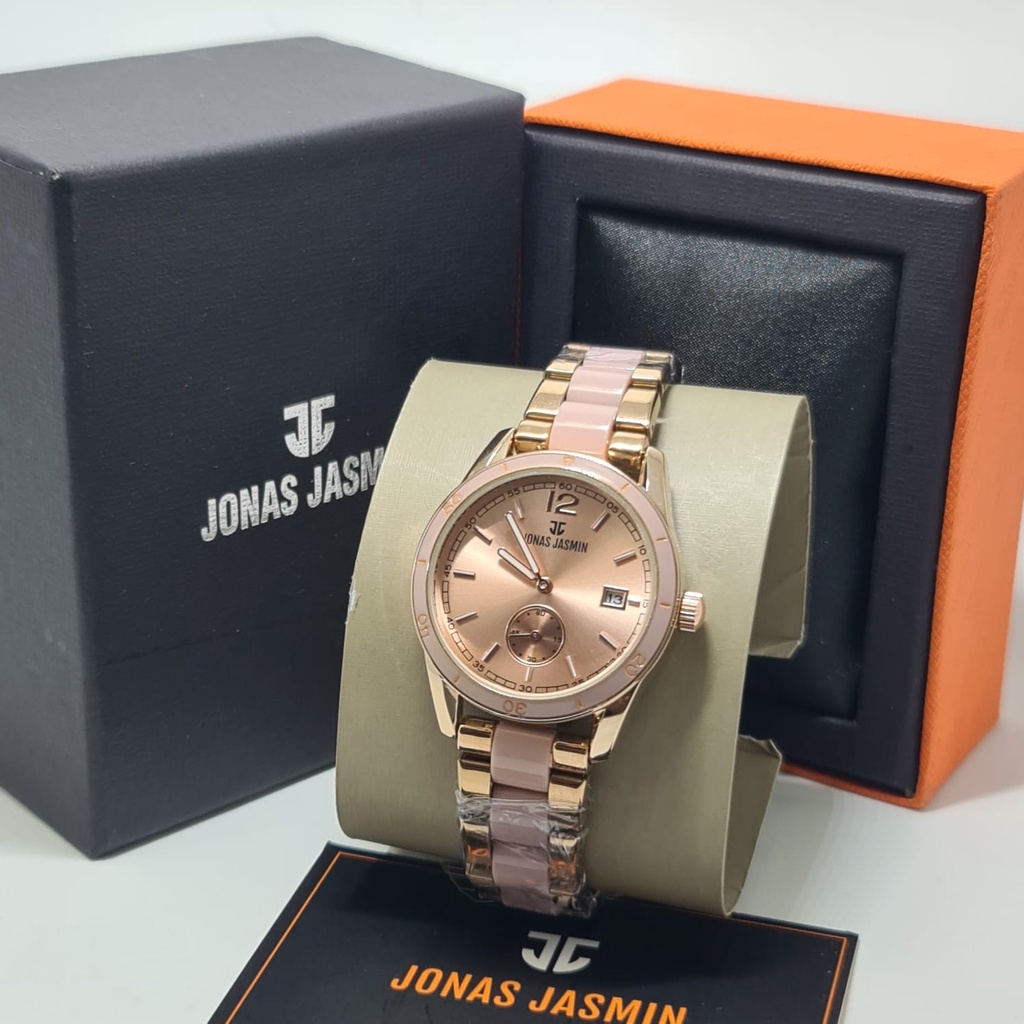 Jam Tangan Wanita Fashion Analog Jonas Jasmin JJ 2218 Rantai Original Tahan Air