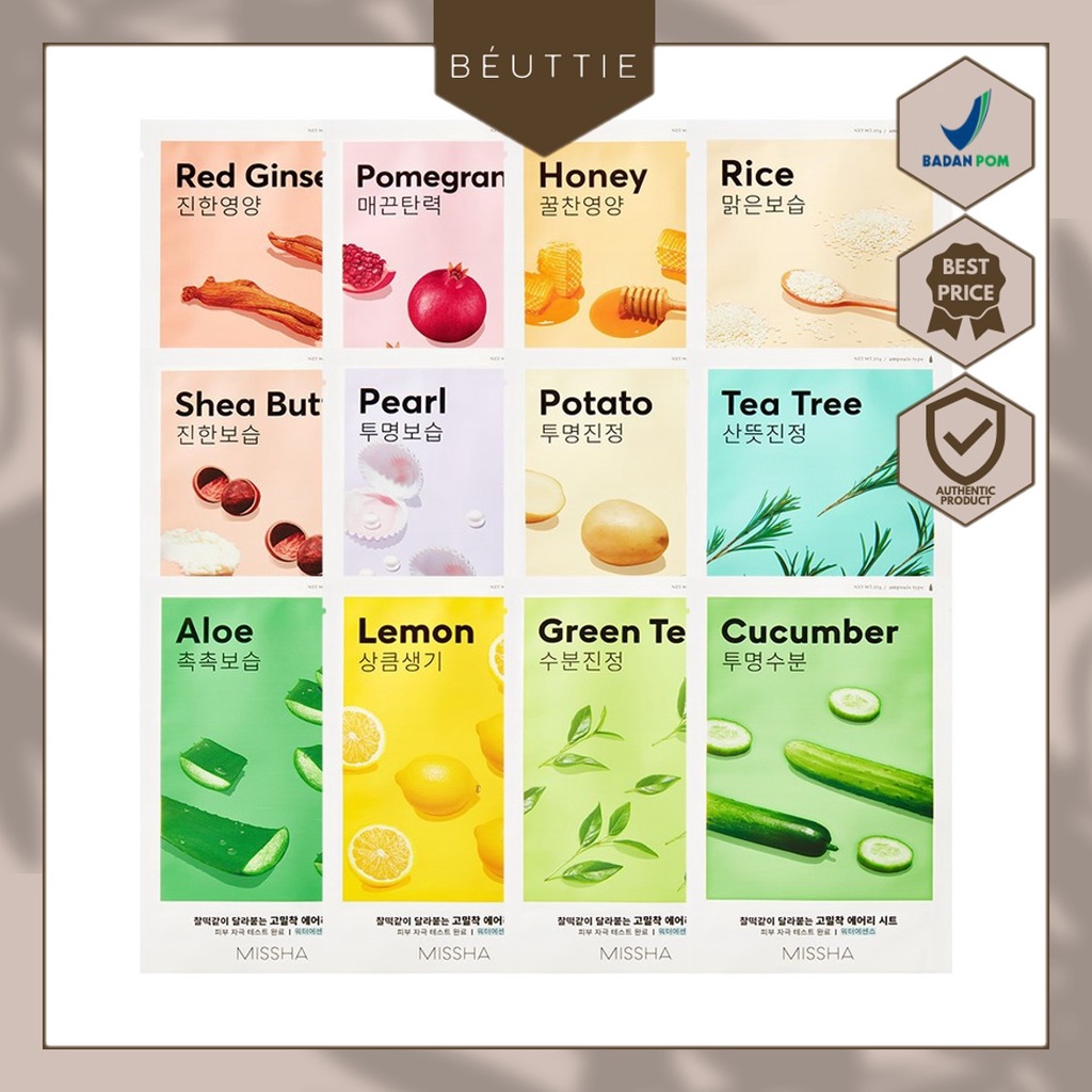 ✨Beuttie✨MISSHA Airy Fit Sheet Mask Masker Wajah