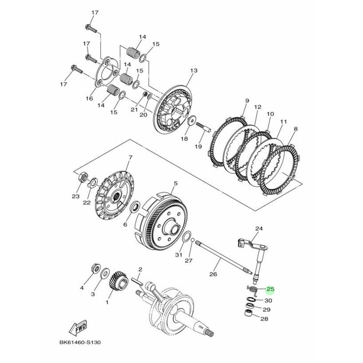 PER STUT KOPLING R15 V3 VVA ASLI ORI YAMAHA BK6 E6345 00