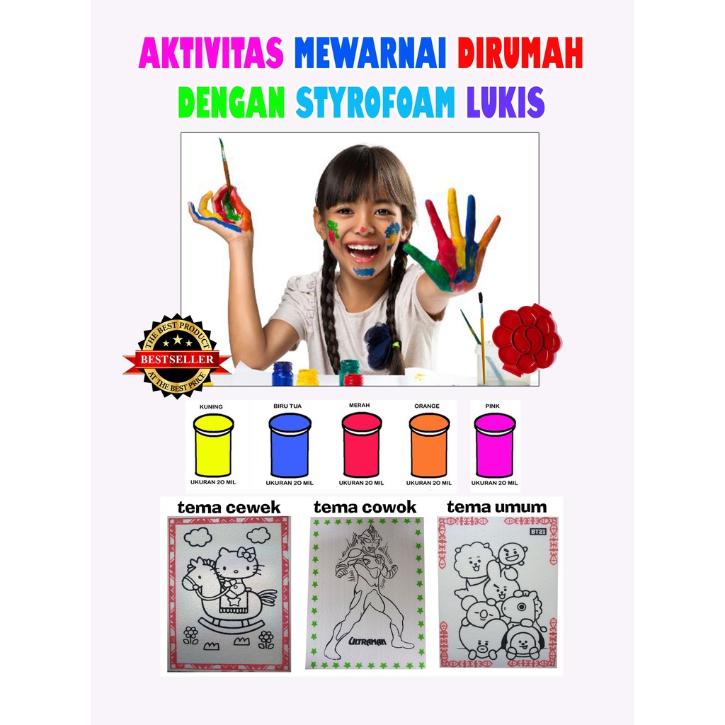 

Paket Mainan lukisan dengan media styrofoam untuk aktivitas bermain dirumah