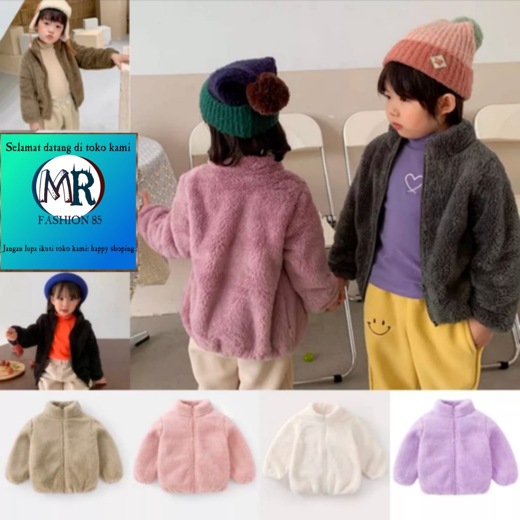 Sweater Zipper Sherpa Bulu Anak Perempuan dan Laki Laki 3-8th Terbaru 2023 / Sweater Ziper Sherpa Anak Cewe dan Cowo Terbaru 2023 / Sweater Sherpa Bulu Anak Lucu