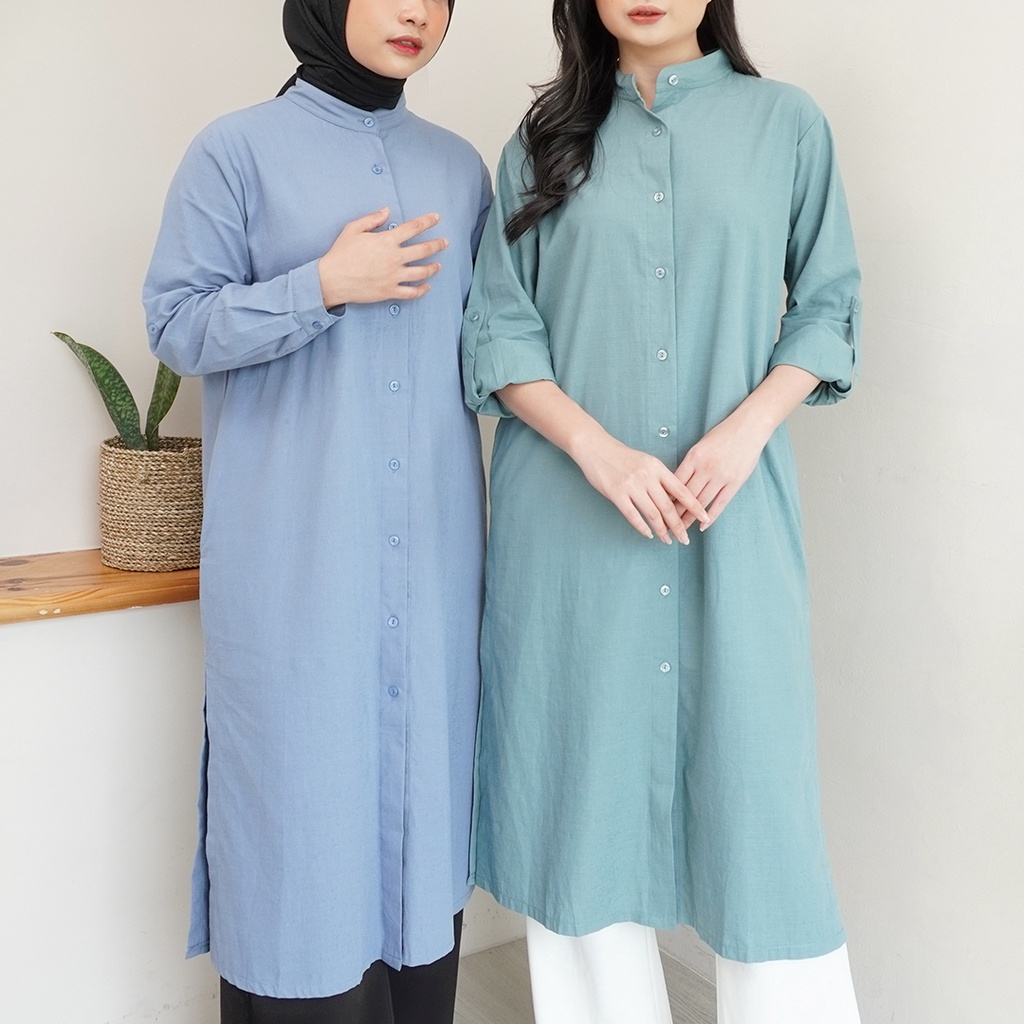 Iseul Midi Dress premium | tunik B5010162 by Sonia Basic Tunik Premium Wanita | Tunik Midi Polos Wan