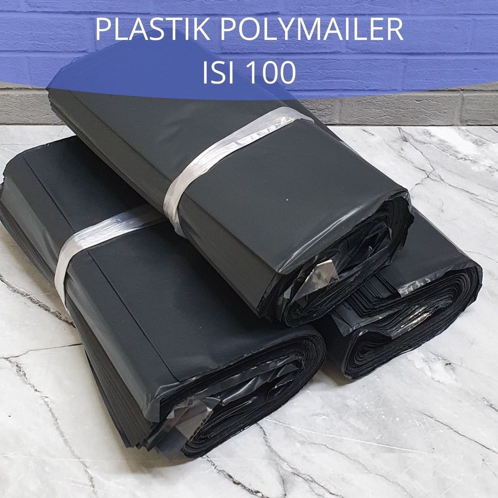 GP Plastik packing hitam (17x30cm) ada lem