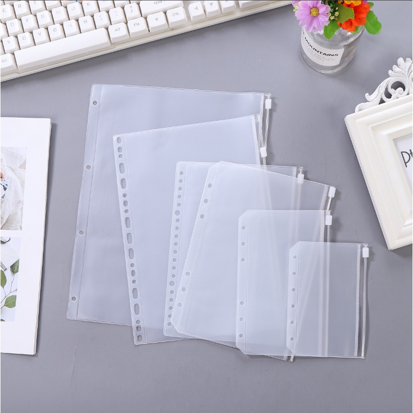 

Pocket Binder Zipper Divider/ Organizer Pocket / Binder Pouch Transparan