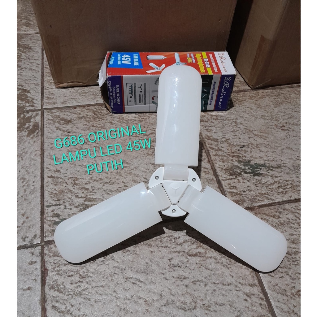 G686 ORIGINAL 45 W WATT LAMPU LED PUTIH E27 KIPAS FAN MAGIC LAMP BOHLAM SINAR TERANG COLOKAN LISTRIK SETRUM PITING SOCKET SOKET STOP KONTAK TERMINAL PENAMBAH TEMBOK DINDING ON OFF COLOK FITING TES LAMP wat PUTIH WHITE CAHAYA SUPER TERANG FAN BULB ROLINSON