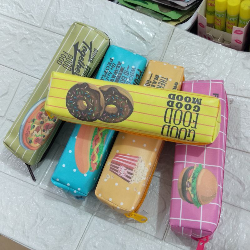 

Kotak Pensil motif food / kotak pensil snack