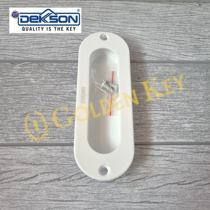 Pull Plate Dekkson Dekson PP 012 Handle Tanam Oval Pintu Kayu Geser Sliding WH White Putih