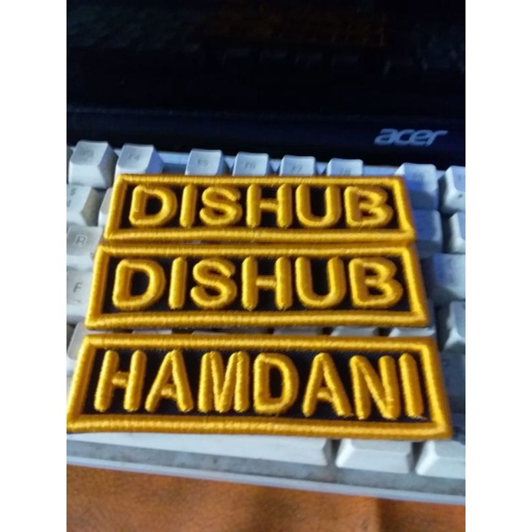 bordir nama dishub timbul/3D