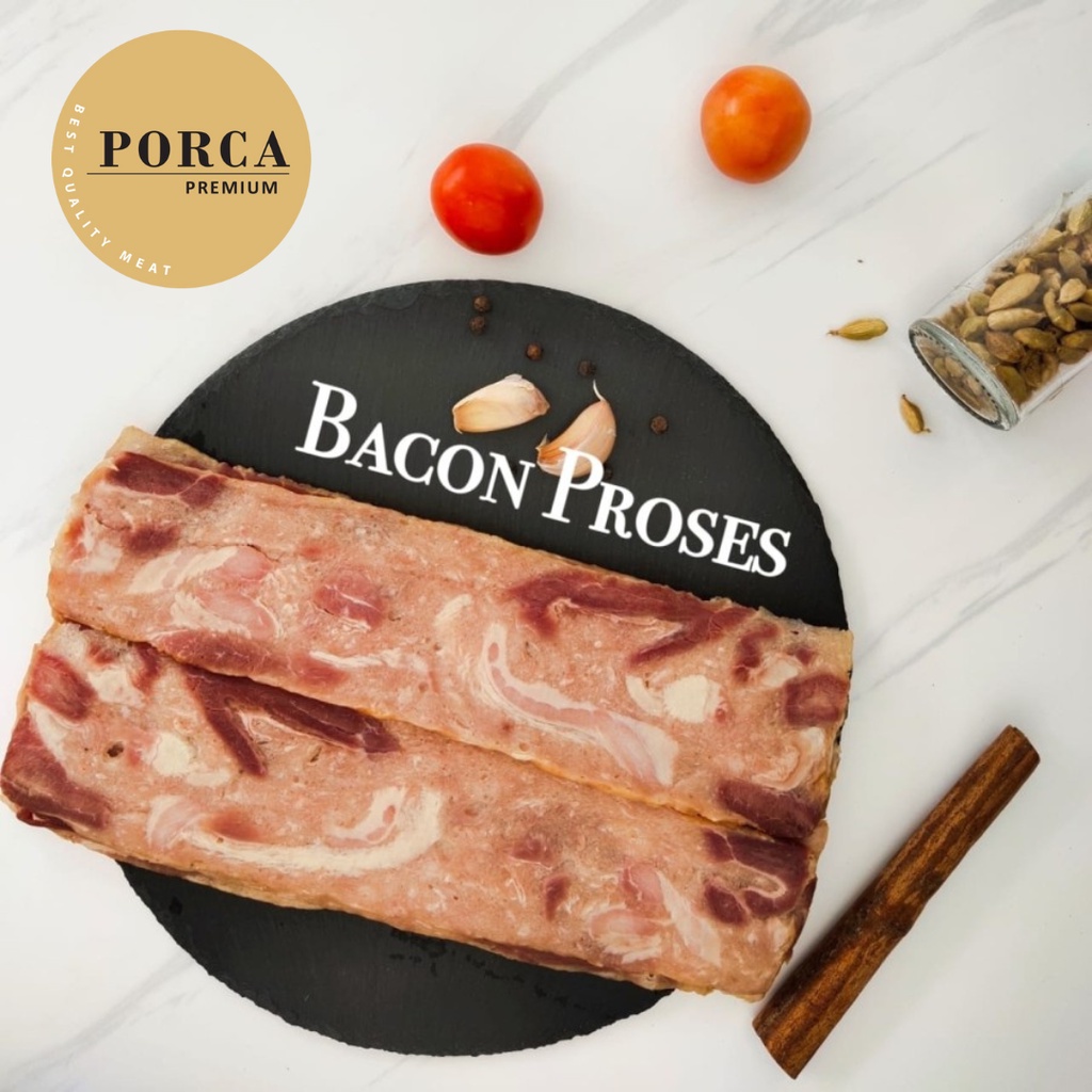 

Babi Asap Smoked Bacon Streaky Pork Bacon - PORCA